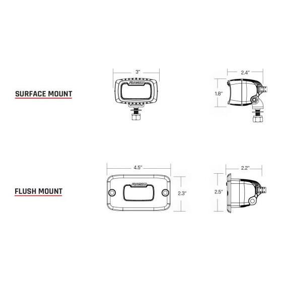 SR-M Series PRO Flush Mount Backup Light Kit