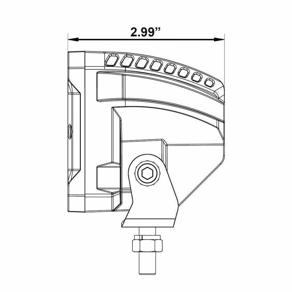 High Output Cube Spot Light 3" with Harness (Pair)