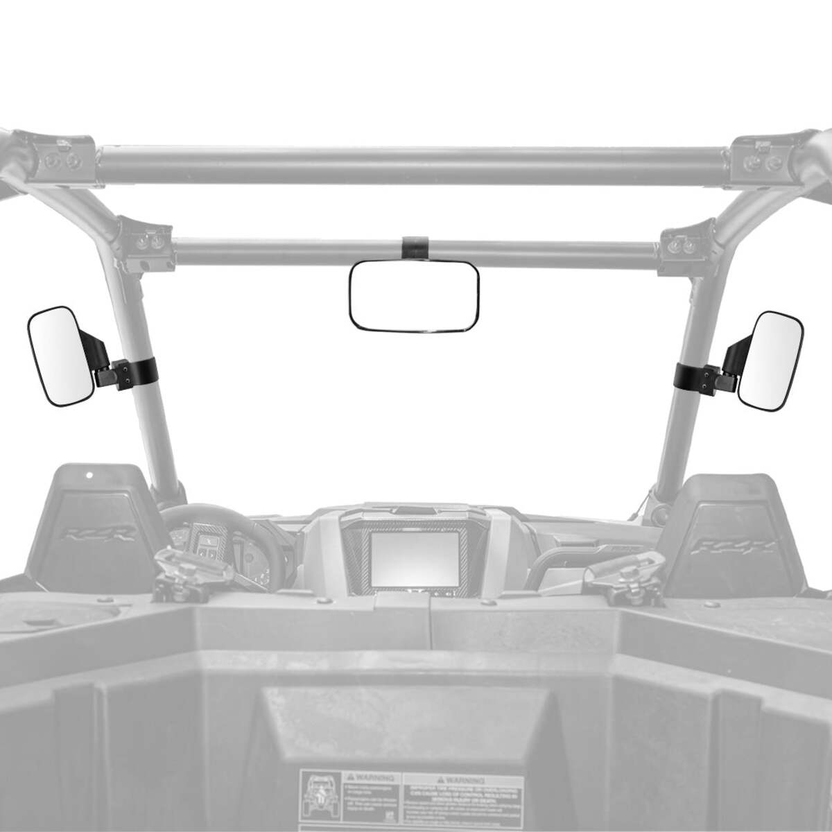 Kemimoto Side Mirrors & Rear Mirror w/1.75"-2" Roll Bar Cage