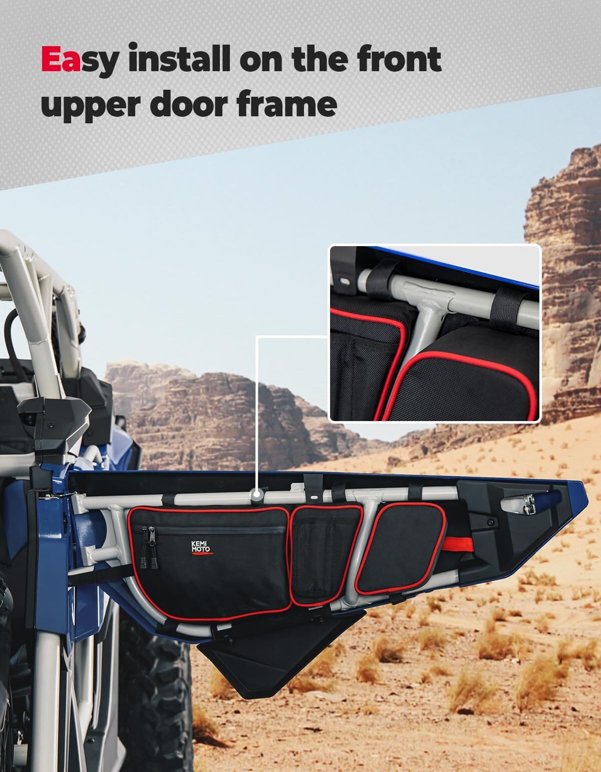 Kemimoto '17+ Can Am-Maverick X3 Flip Windshield & Door Bags