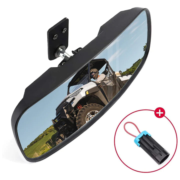 Kemimoto '18-'24 Polaris Ranger XP 1000 Rear View Mirror & 40mm Wafer Light