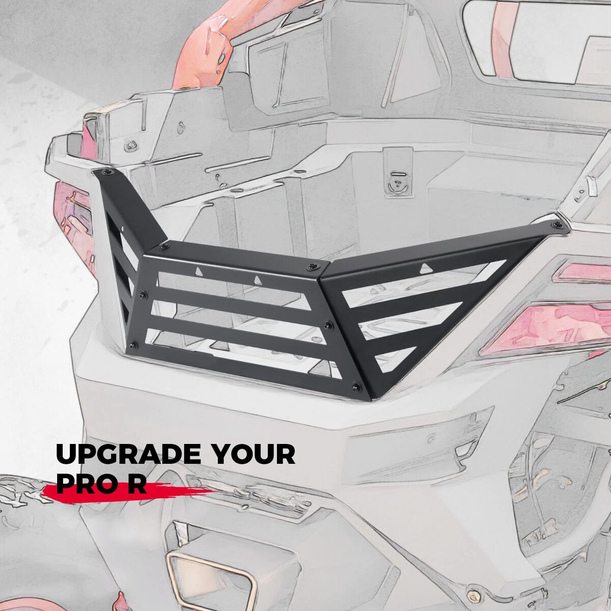 Kemimoto '22-'24 Polaris RZR Pro R/4 Rear Cargo Bed Extender Tailgate