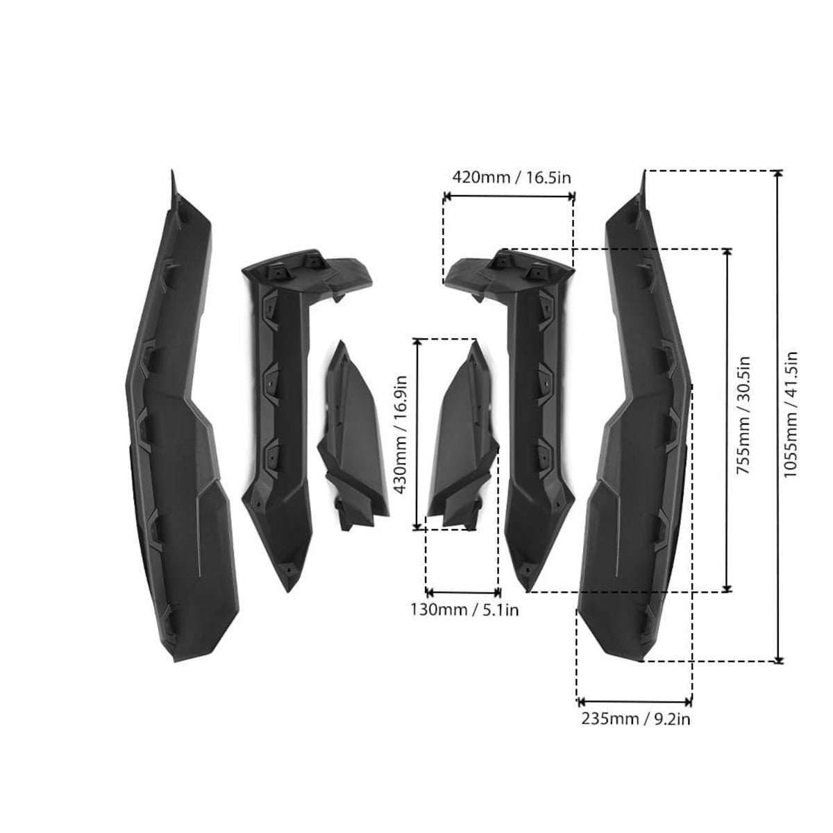 Kemimoto Can-Am Maverick X3 Max Door Panel & Mud Fender Flares