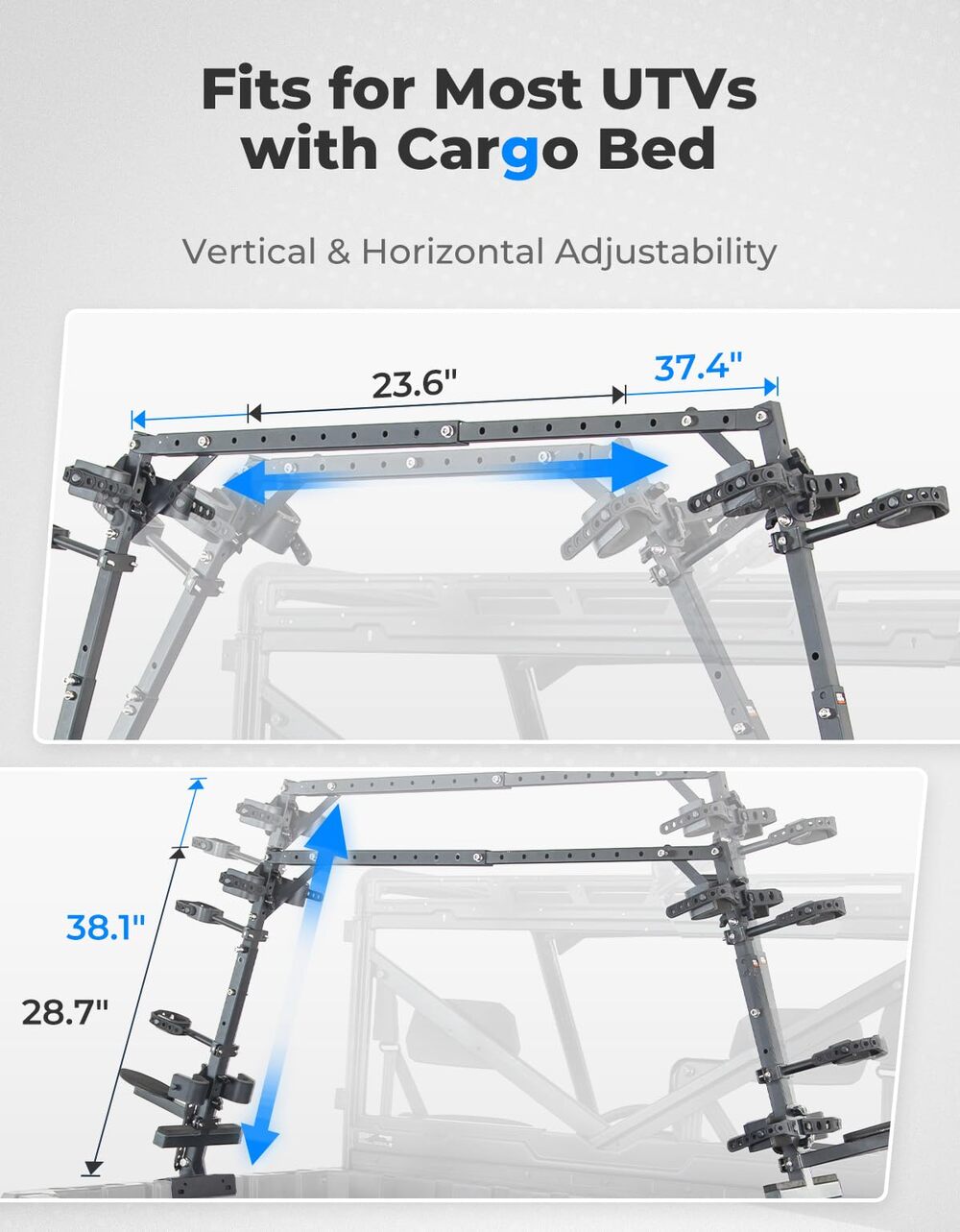 Kemimoto Polaris Ranger UTV Double Crossbow Rack