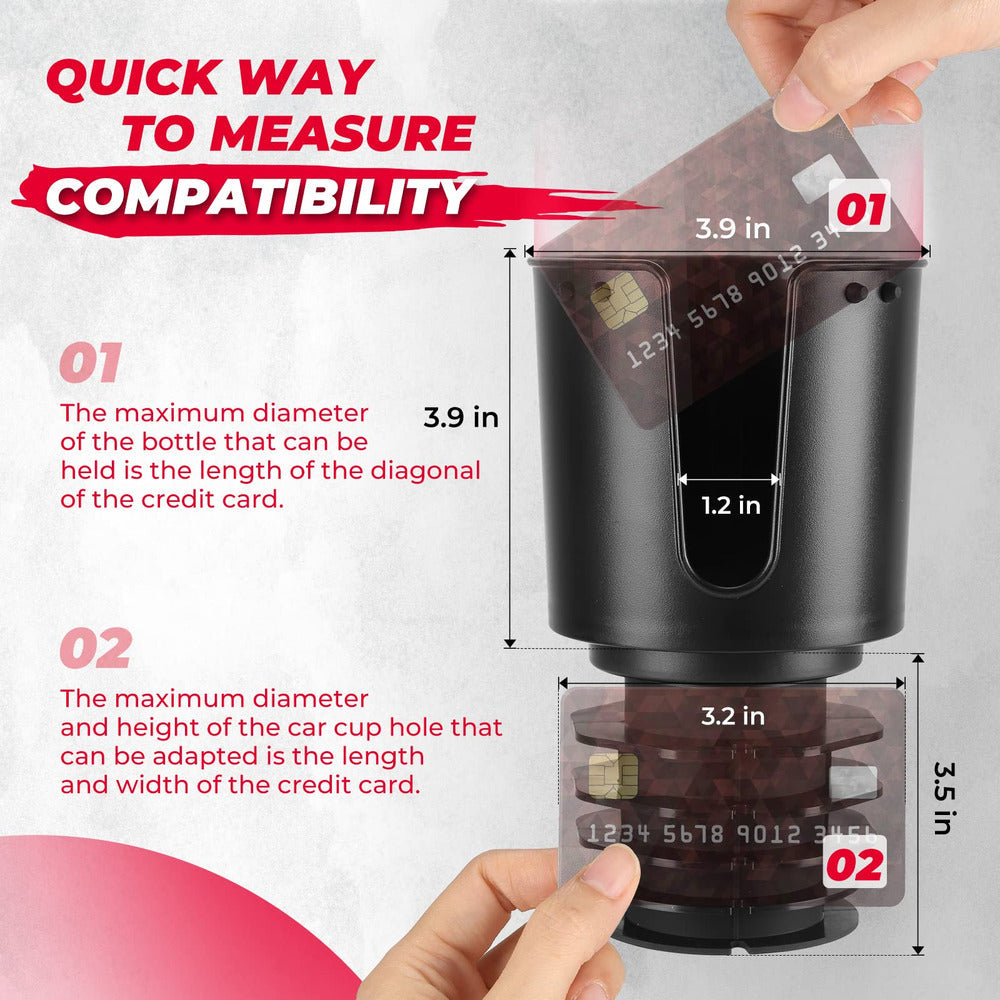 Kemimoto Universal Car Cup Holder Expander with Offset Long Base