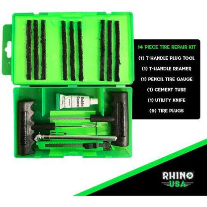 14 Piece Compact Tire Repair Kit