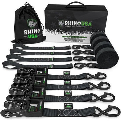 1.6" x 15' Heavy Duty Ratchet Tie-Down Set (4-Pack)