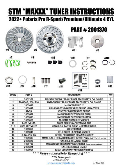 PRO "R" MAXXX STM Tuner Secondary 4 Cylinder Engines