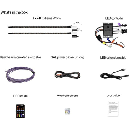 Extreme 4 FT Whips (Pair) + Controller