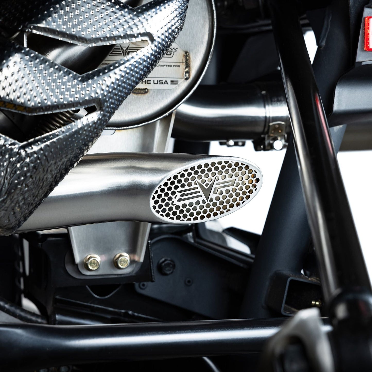 Can Am Maverick R Shocker Electric Side-Dump Down Pipe with Bullet Muffler