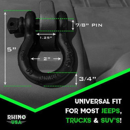3/4" D-Ring Shackle Set (2-Pack)