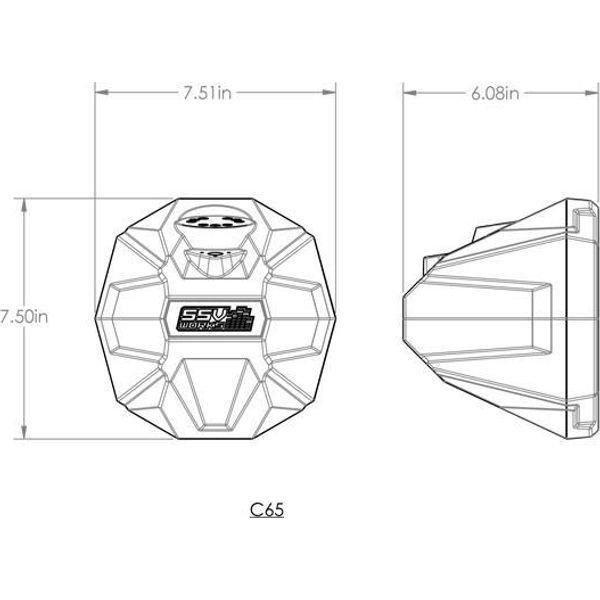 Polaris RZR Pro / Turbo R Ride Command 6.5" Cage Mount Plug-&-Play Speaker Pods
