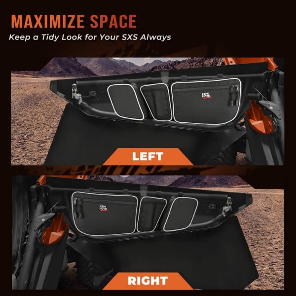 Kemimoto Can-Am Maverick X3 Front Door Bags & Center Storage Bag