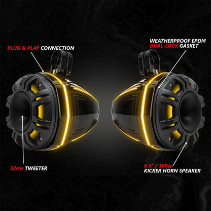 Polaris RZR Pro Series Phase-6 K-Spec 5-Speaker 1400watt System for Ride Command