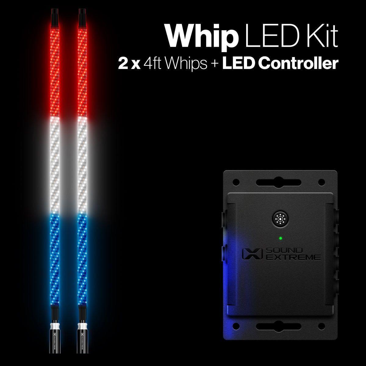 Extreme 4 FT Whips (Pair) + Controller