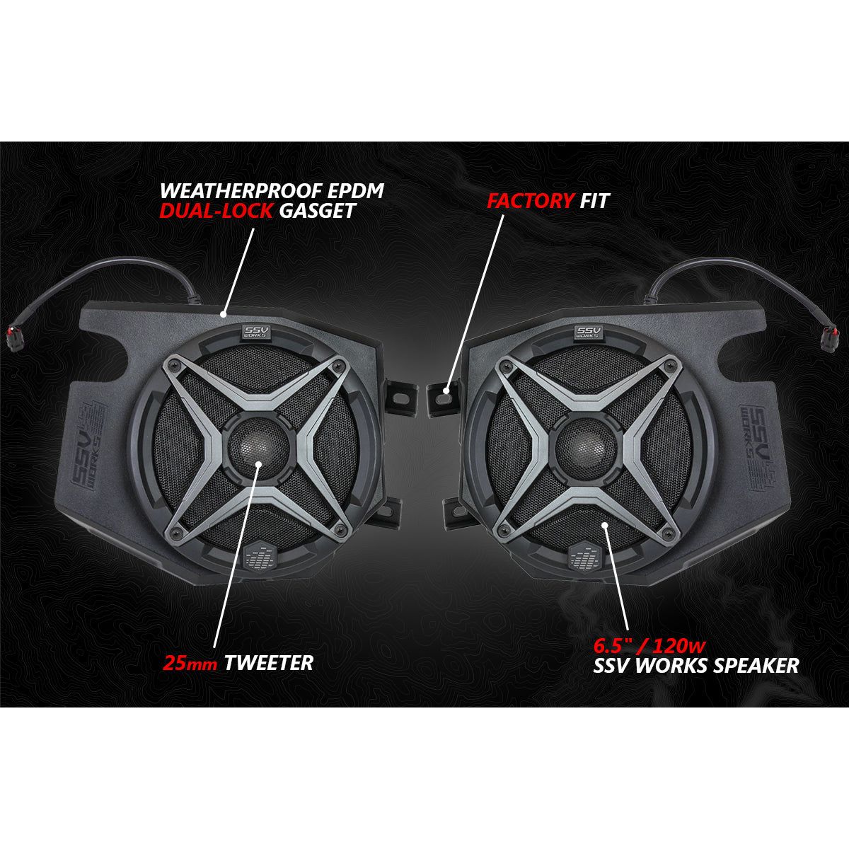 Polaris RZR A-Spec 5 Speaker Plug-&-Play Kit with JVC