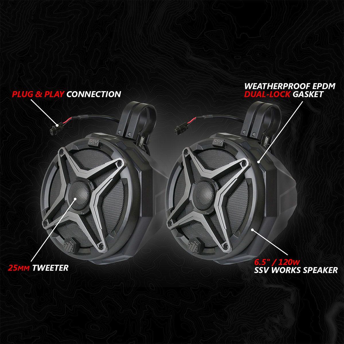 Polaris RZR Pro Series Phase-4 A-Spec 5-Speaker 800watt System with JVC