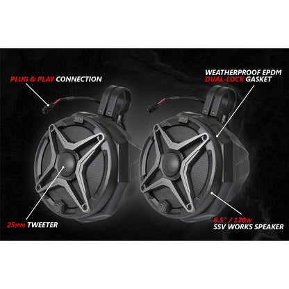 Polaris RZR A-Spec 5 Speaker Plug-&-Play Kit with JVC