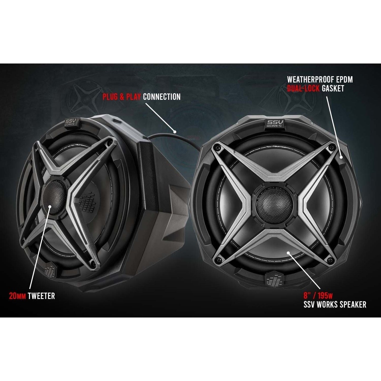 Polaris RZR Pro / Turbo R Ride Command Phase X 5 Speaker Plug-&-Play System