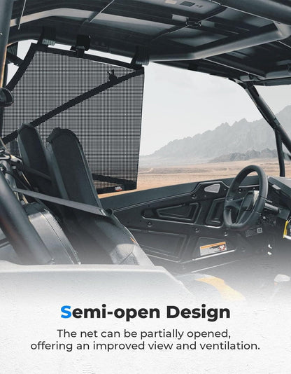 Kemimoto '14-'23 Polaris RZR XP 1000 Mesh Shield Protective Door Net
