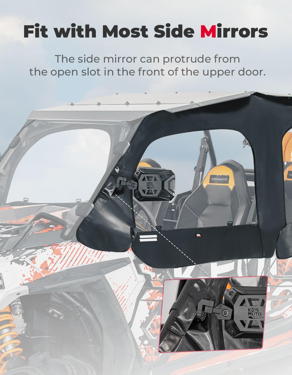 Kemimoto '14-'23 Polaris RZR XP 4 1000 Soft Upper Door Cab Enclosure Set