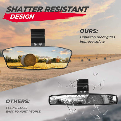 Kemimoto '15-'24 Polaris Ranger XP 1000 UTV Rear View Mirror with Led Light