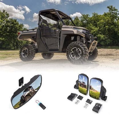 Kemimoto '15-'24 Polaris Ranger XP 1000 Rear View Mirror & Side Mirrors