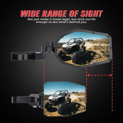 Kemimoto '17-'20 Can-am Maverick X3 Mirrors with LED Turn Signal Lights