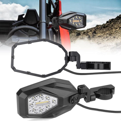 Kemimoto '17-'20 Can-am Maverick X3 Mirrors with LED Turn Signal Lights