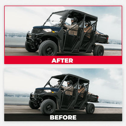 Kemimoto '17-'24 Polaris Ranger 1000/XP 1000/Crew 2-In-1 Flip Up Windshield