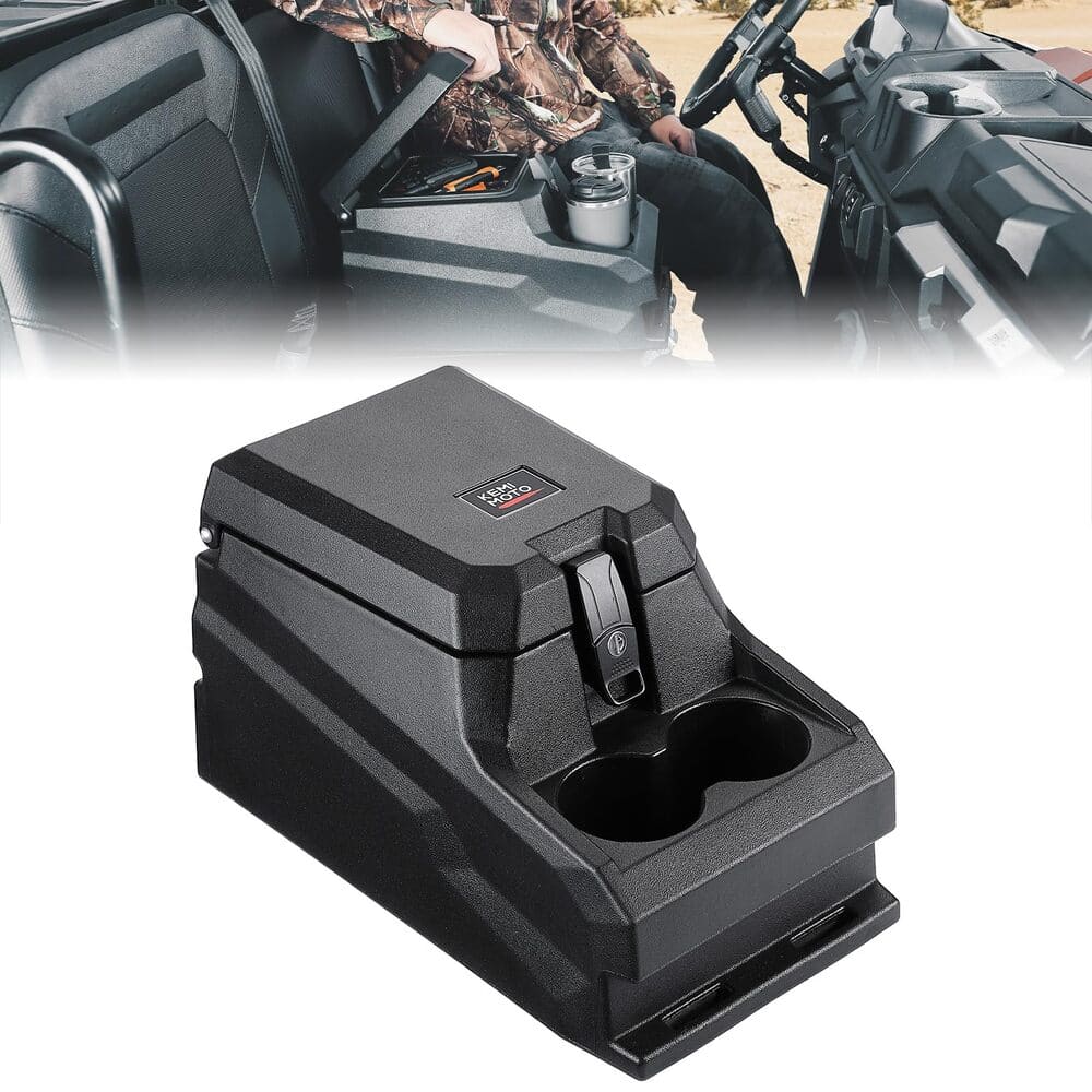 Kemimoto '17-'24 Polaris Ranger XP 1000/Crew UTV Bench Seat Center Console Box