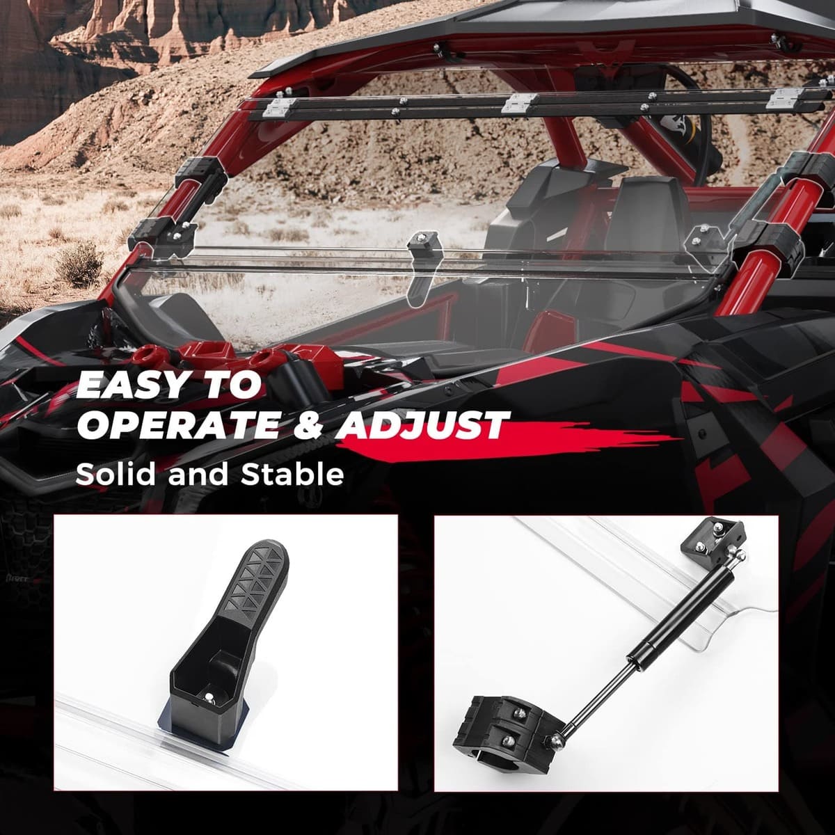 Kemimoto '17+ Can Am-Maverick X3 Flip Windshield & Door Bags