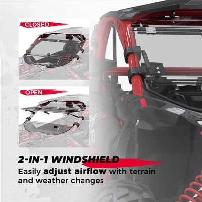 Kemimoto '17+ Can-Am Maverick X3 Flip Windshield & Lower Doors