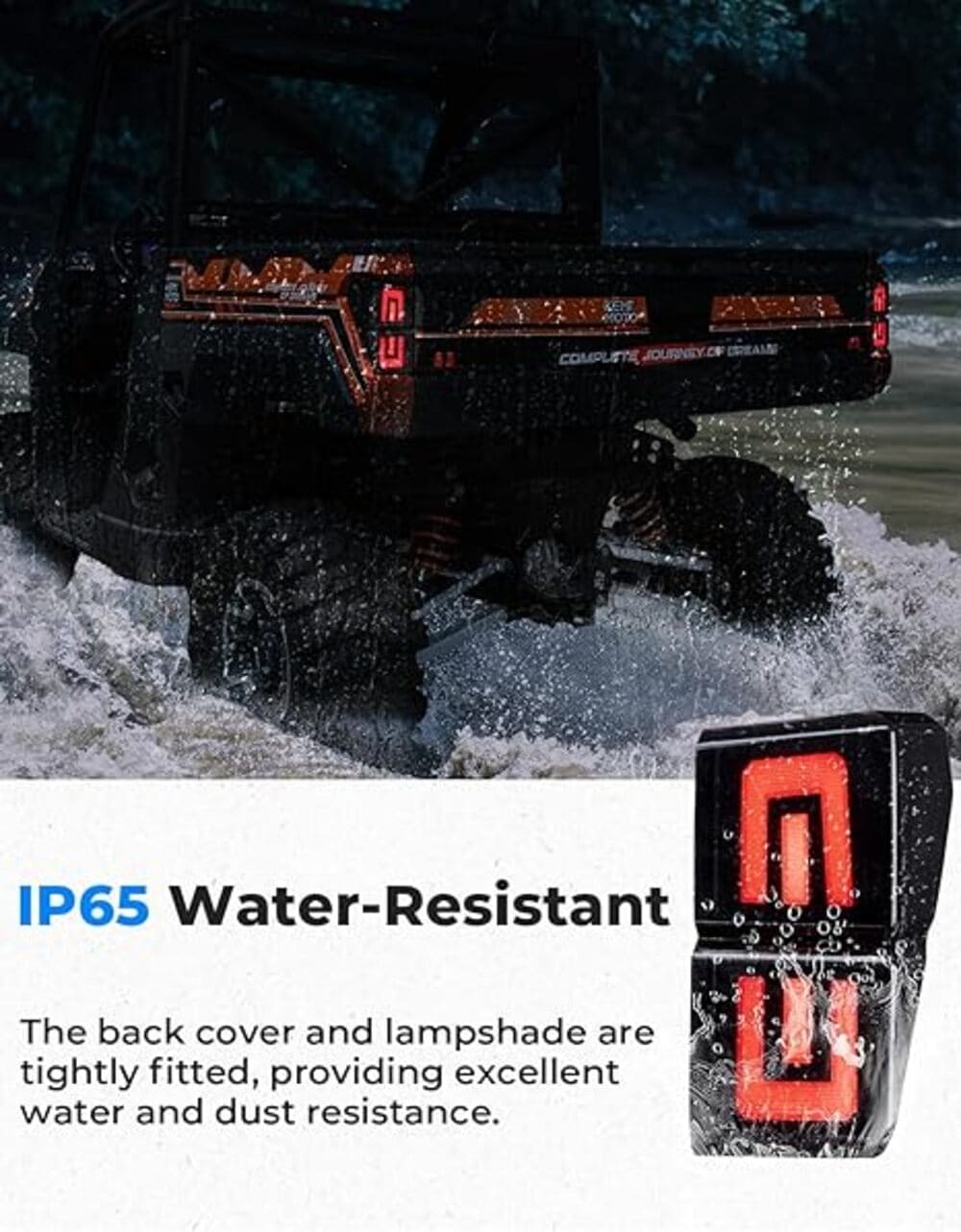 Kemimoto '18-'24 Polaris Ranger XP 1000 Upgraded Tail Lights