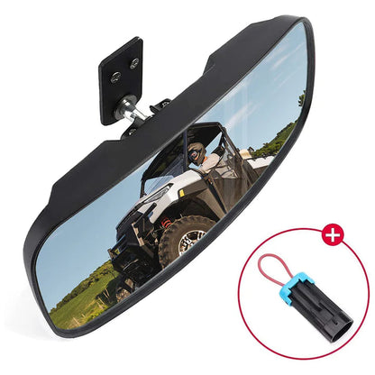 Kemimoto '18-'24 Polaris Ranger XP 1000 Rear View Mirror & 40mm Wafer Light