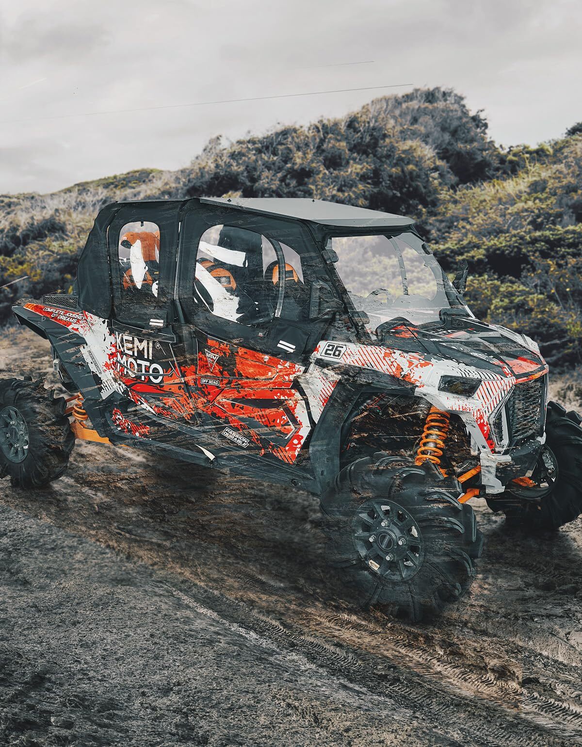 Kemimoto '19-'23 Polaris RZR XP 4 1000 Soft Upper Doors With Metal Door Frame