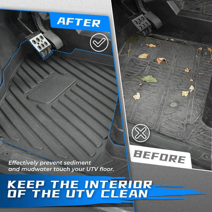 Kemimoto '19-'24 Polaris Ranger Crew XP 1000 4 Pcs Floor Mats