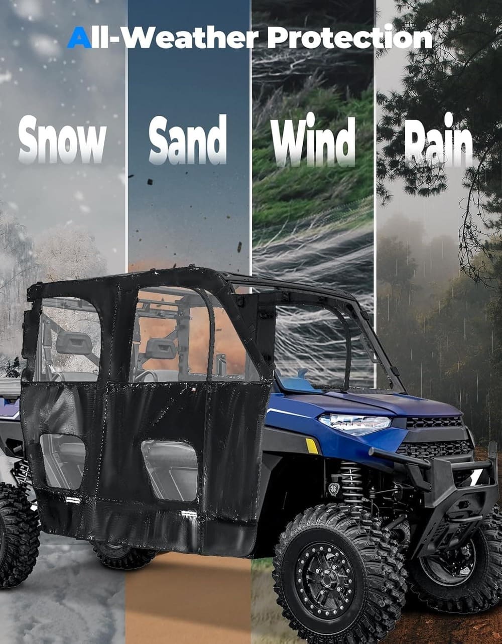 Kemimoto '19-'24 Polaris Ranger Crew XP 1000 UTV Cab Enclosure
