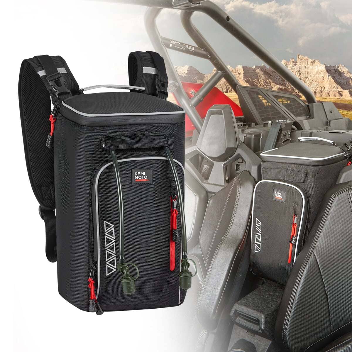 Kemimoto '20+ Polaris RZR Pro XP 4 Cargo Bag Backpacks & Rear Door Bags
