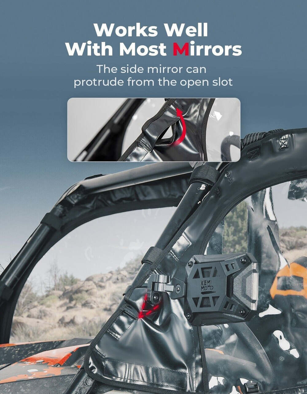Kemimoto 2014+ Polaris RZR XP 1000/Turbo Soft Cab Enclosure Upper Windows
