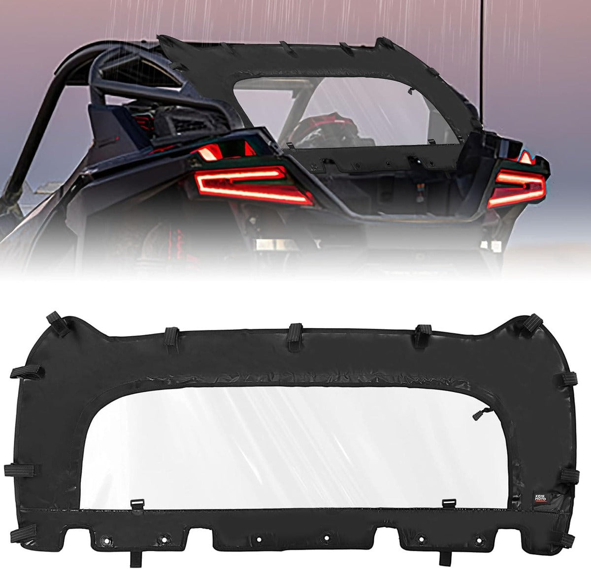 Kemimoto '22-'24 Polaris RZR PRO R R4 Soft Rear Windshield