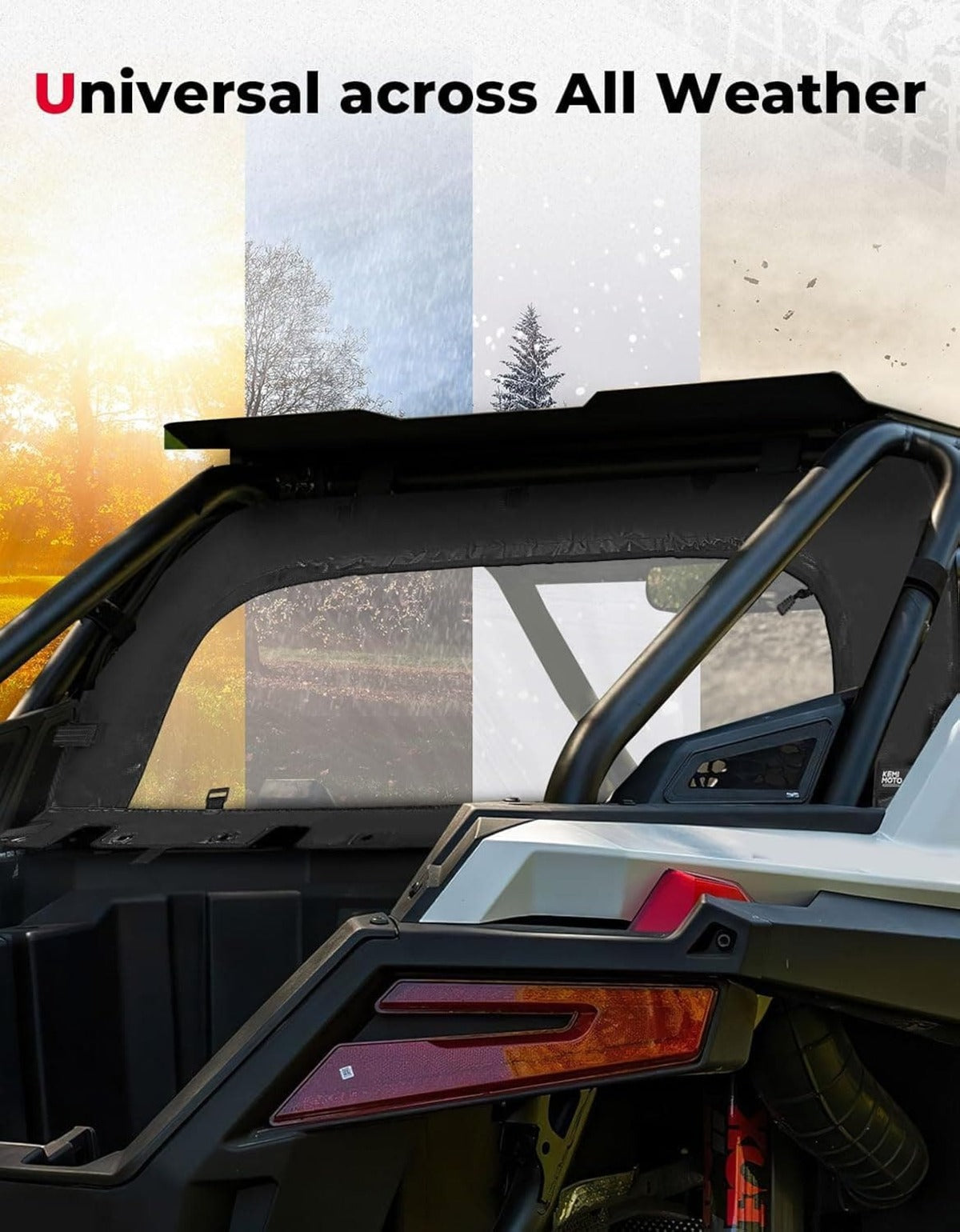 Kemimoto '22-'24 Polaris RZR PRO R R4 Soft Rear Windshield