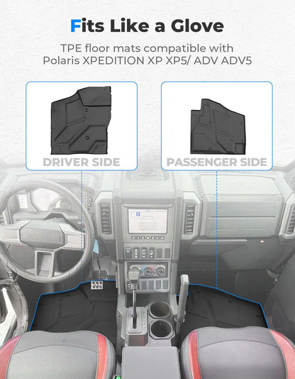 Kemimoto '24+ Polaris Xpedition XP/ADV Front TPE Floor Mat