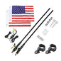 Kemimoto 2Pcs 4Ft Black Limited LED Whip Light with RF Remote Control