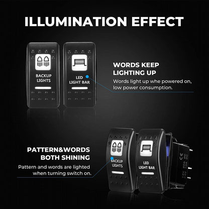 Kemimoto 2PCS Whip Light w/RF, APP Control & Flag Mount & 12V Switch On-off