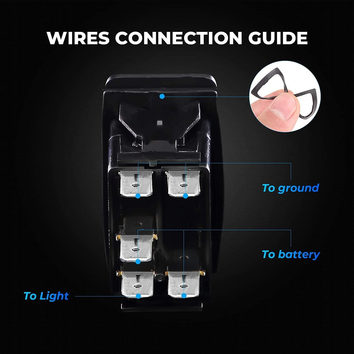 Kemimoto 2PCS Whip Light w/RF, APP Control & Flag Mount & 12V Switch On-off