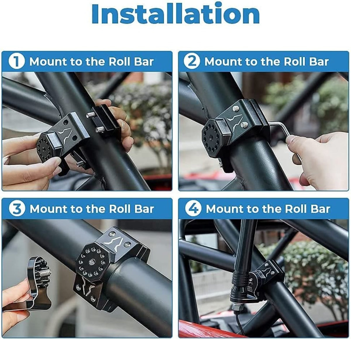 Kemimoto 2PCS Whip Light w/RF, APP Control & Flag Mount & 12V Switch On-off