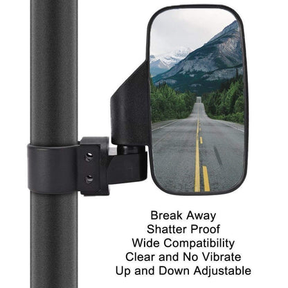 Kemimoto 360 Degree Adjustable Side Mirrors with 1.75"/2" Roll Bar Cage - 1 Pair