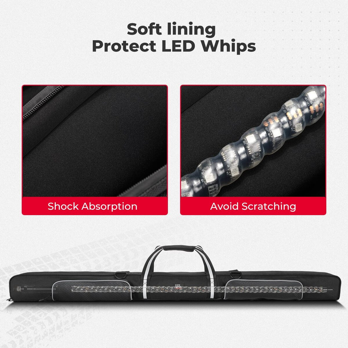 Kemimoto 4FT Whip Lights Storage Bag