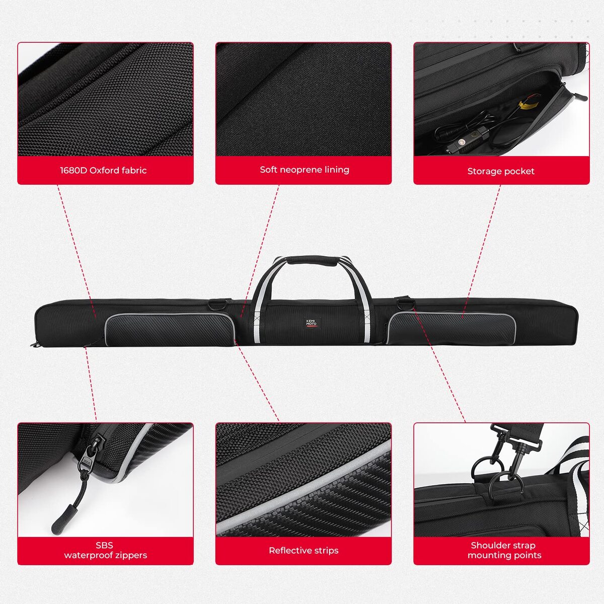Kemimoto 4FT Whip Lights Storage Bag